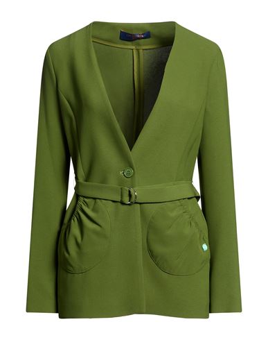 Woman Jacket Military green Size 6 Polyester, Elastane