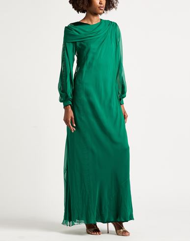 Woman Maxi dress Emerald green Size 4 Silk