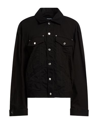 Woman Denim outerwear Black Size 4 Cotton, Elastane