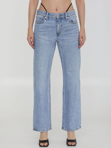 Alexander Wang Pre-Styled Logo Thong Mid Rise Jeans