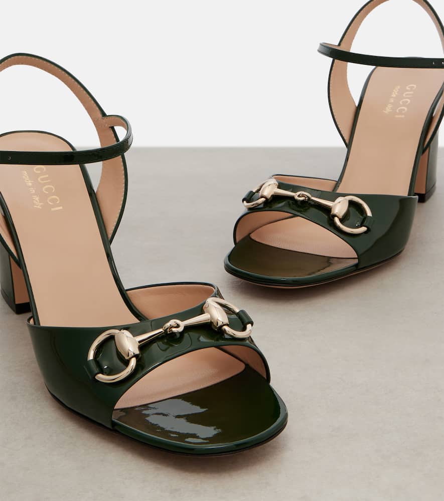 Lady Horsebit 75 patent leather sandals