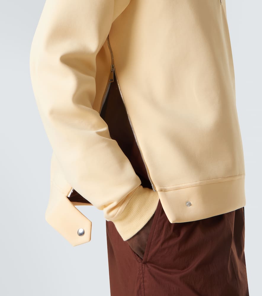 Cotton-blend half-zip sweatshirt