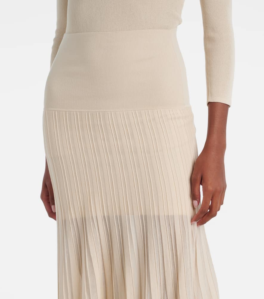 Ezra pleated semi-sheer crêpe skirt