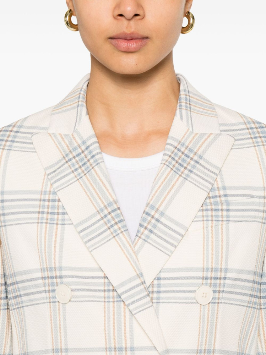 Light Beige Checked Blazer