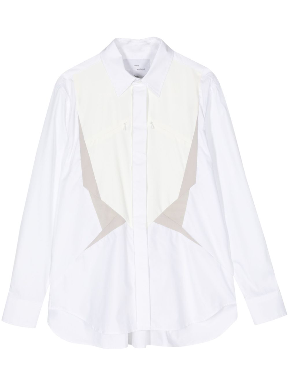 Long-sleeve cotton-blend shirt - White
