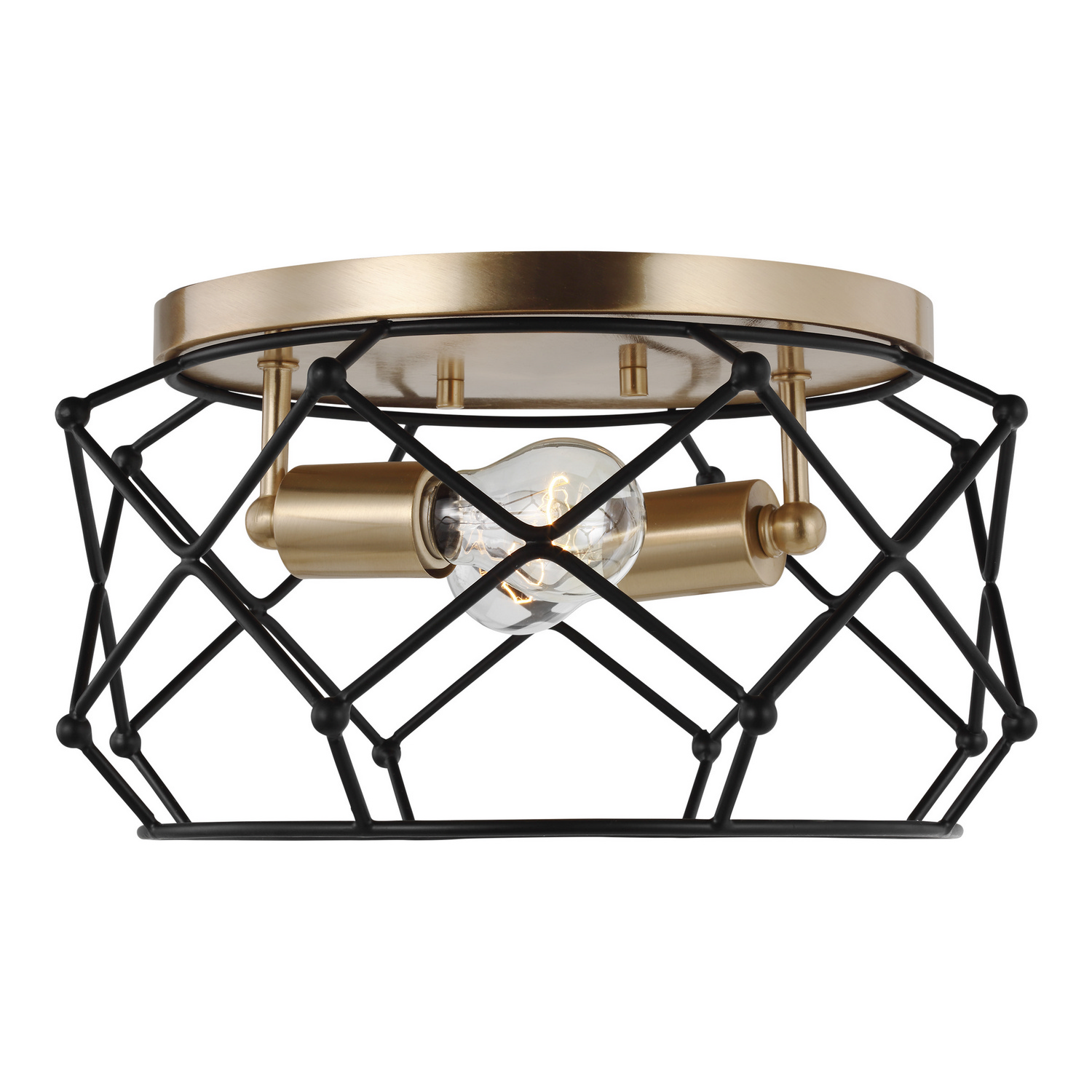 Zarra 2-Light Ceiling Light in Satin Bra