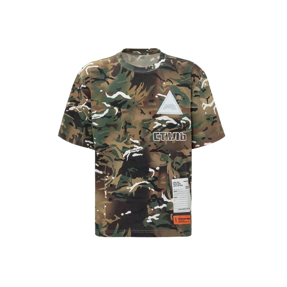 Camouflage Print Cotton T-Shirt — Multicolor