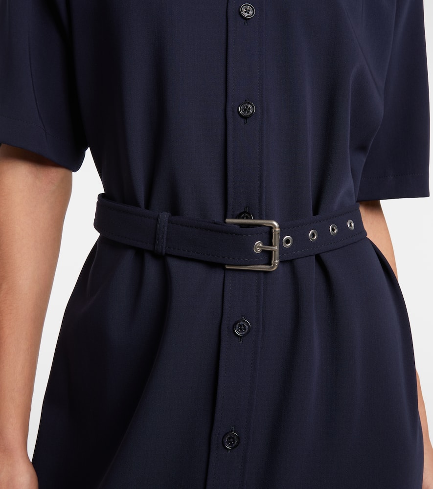 Belted wool midi dress
