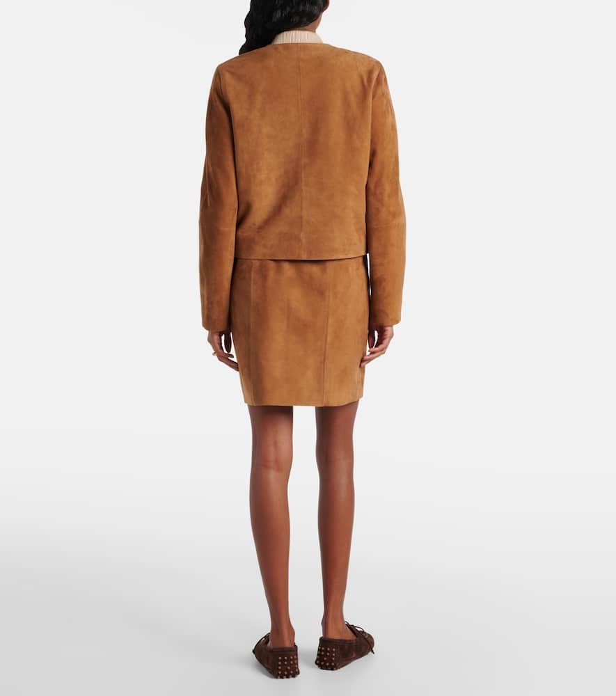 Cropped suede jacket