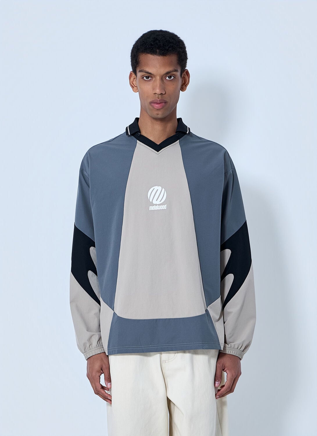 Contrast Panel V-neck Top