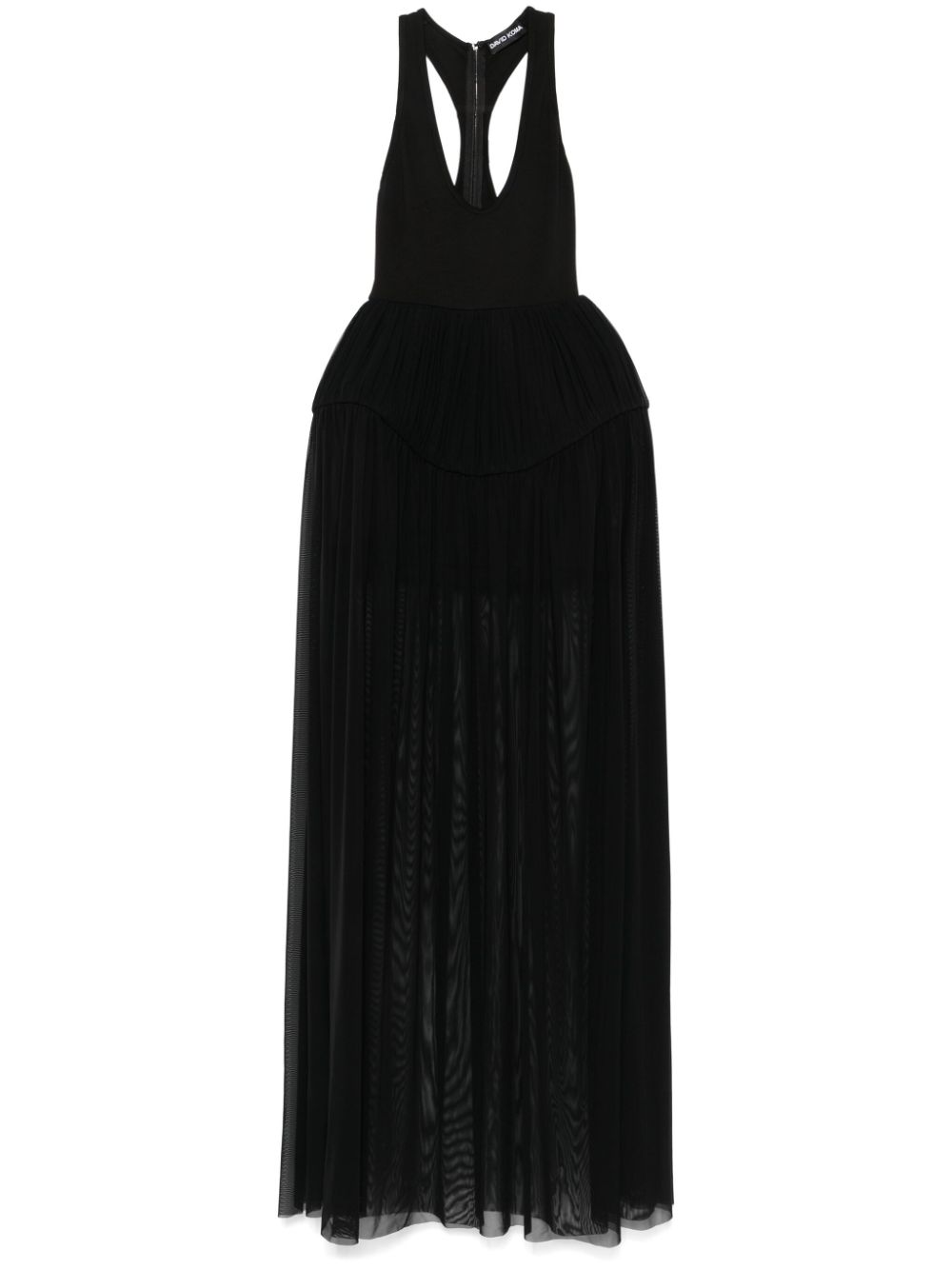 Pleated tulle gown - Black