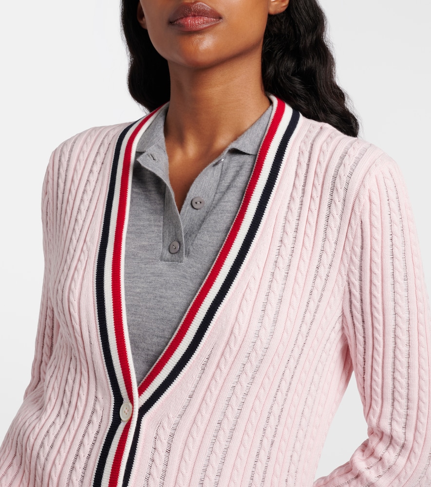 Cable-knit cotton cardigan
