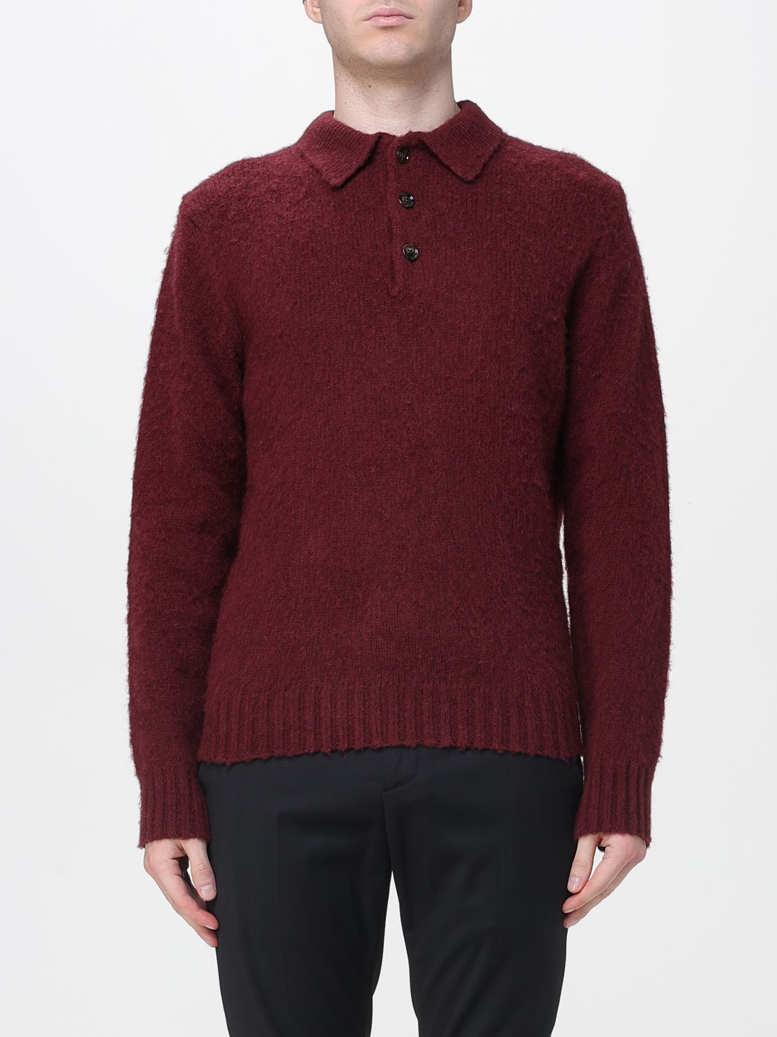 Knitted wool polo top - Neutrals