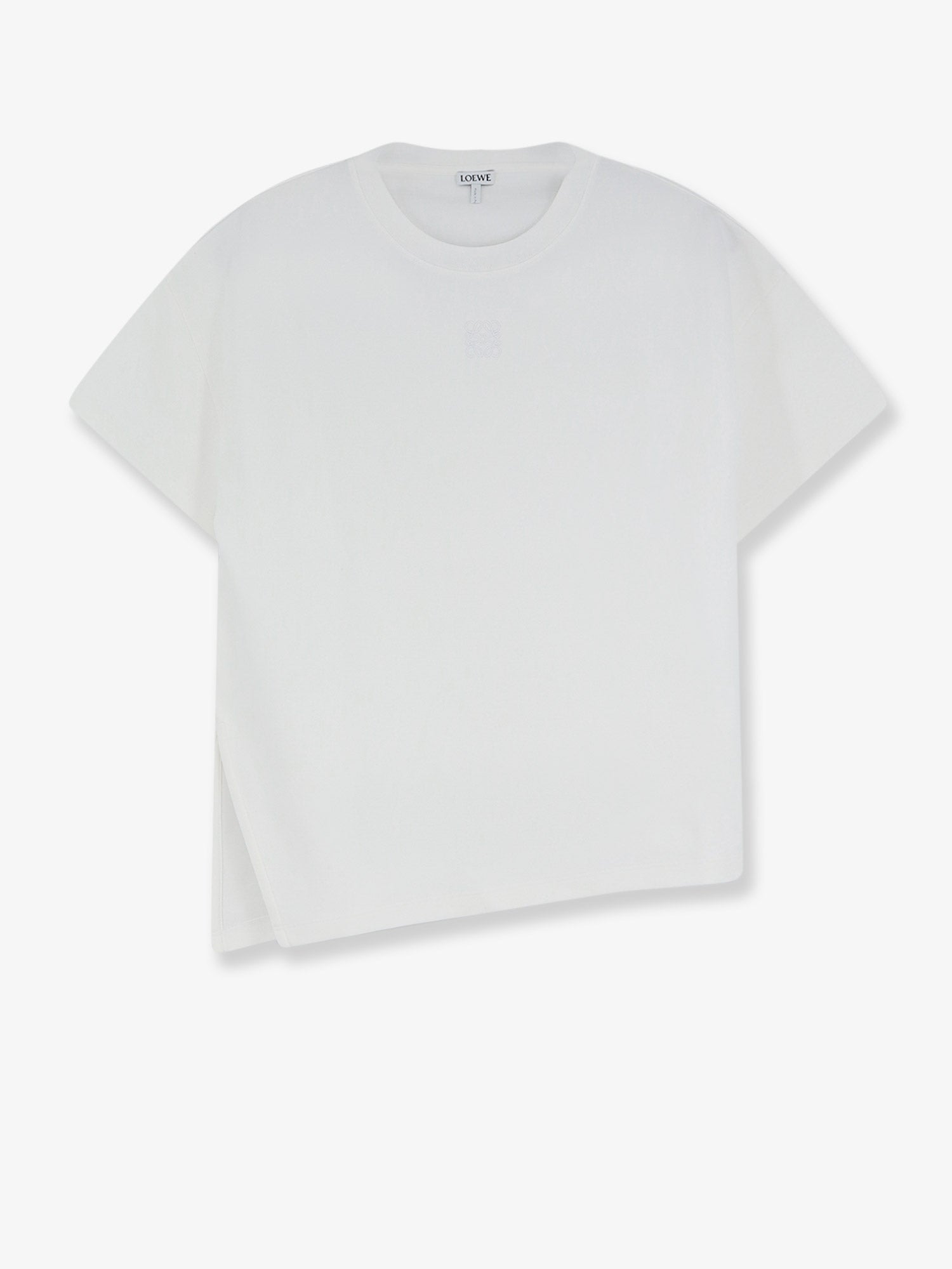 Asymmetric Cotton-Blend T-Shirt — White