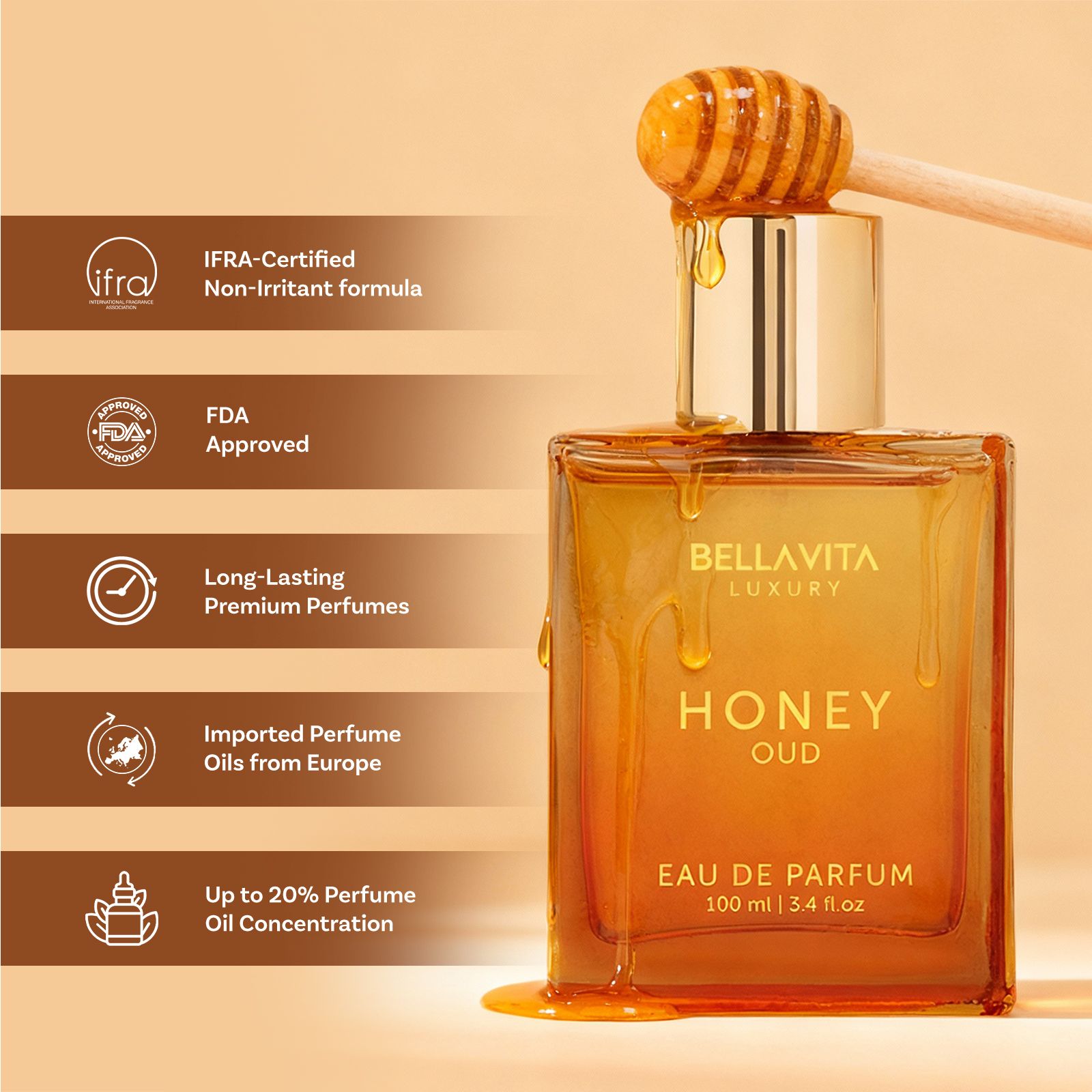 Bellavita Luxury Honey Oud 200Ml Edp - Pack