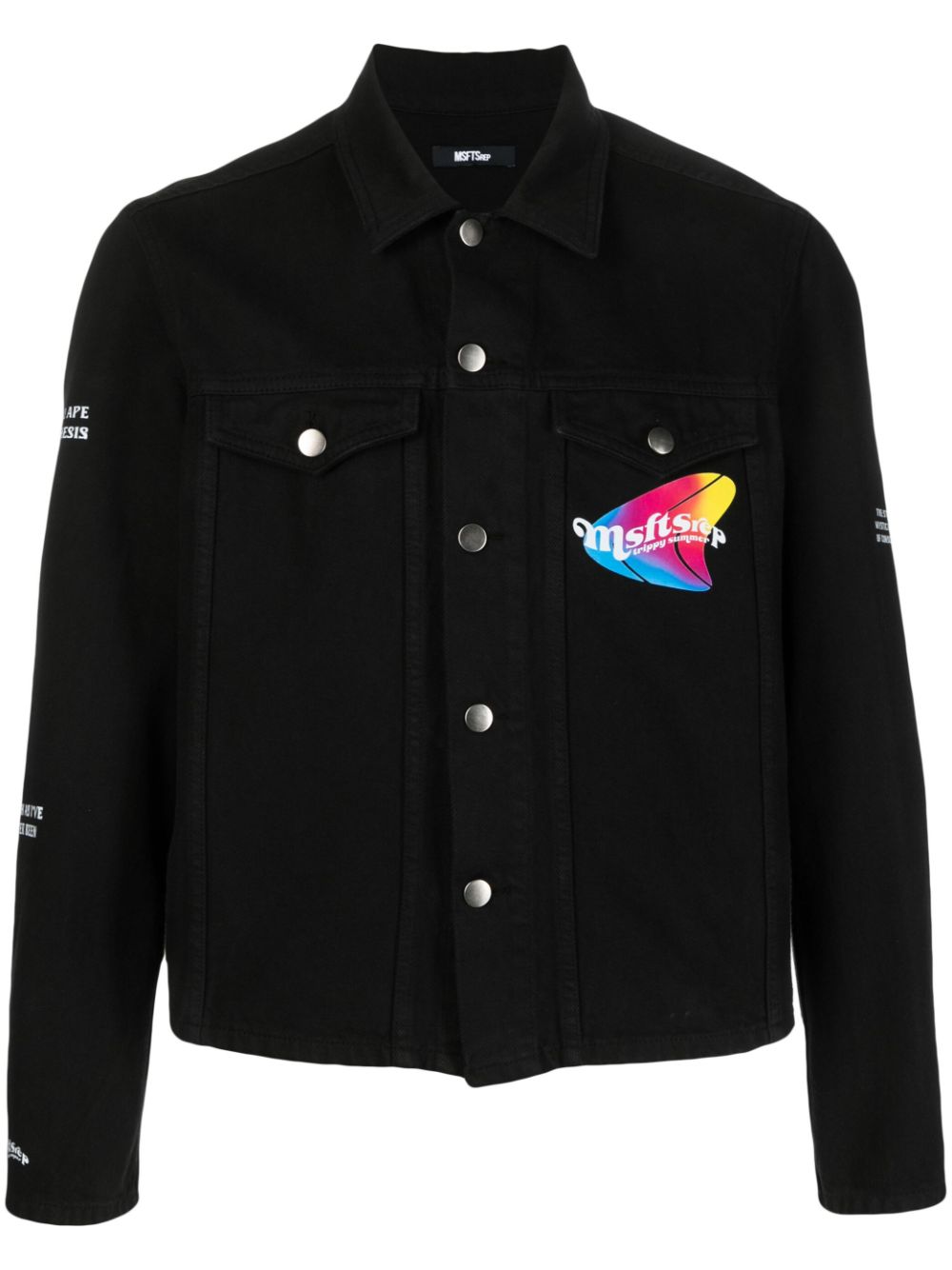 Logo-print denim jacket - Black