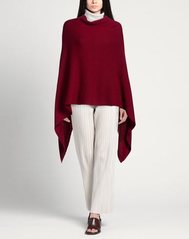 N. o.w. Andrea Rosati Cashmere Woman Cape Burgundy Size ONESIZE Cashmere