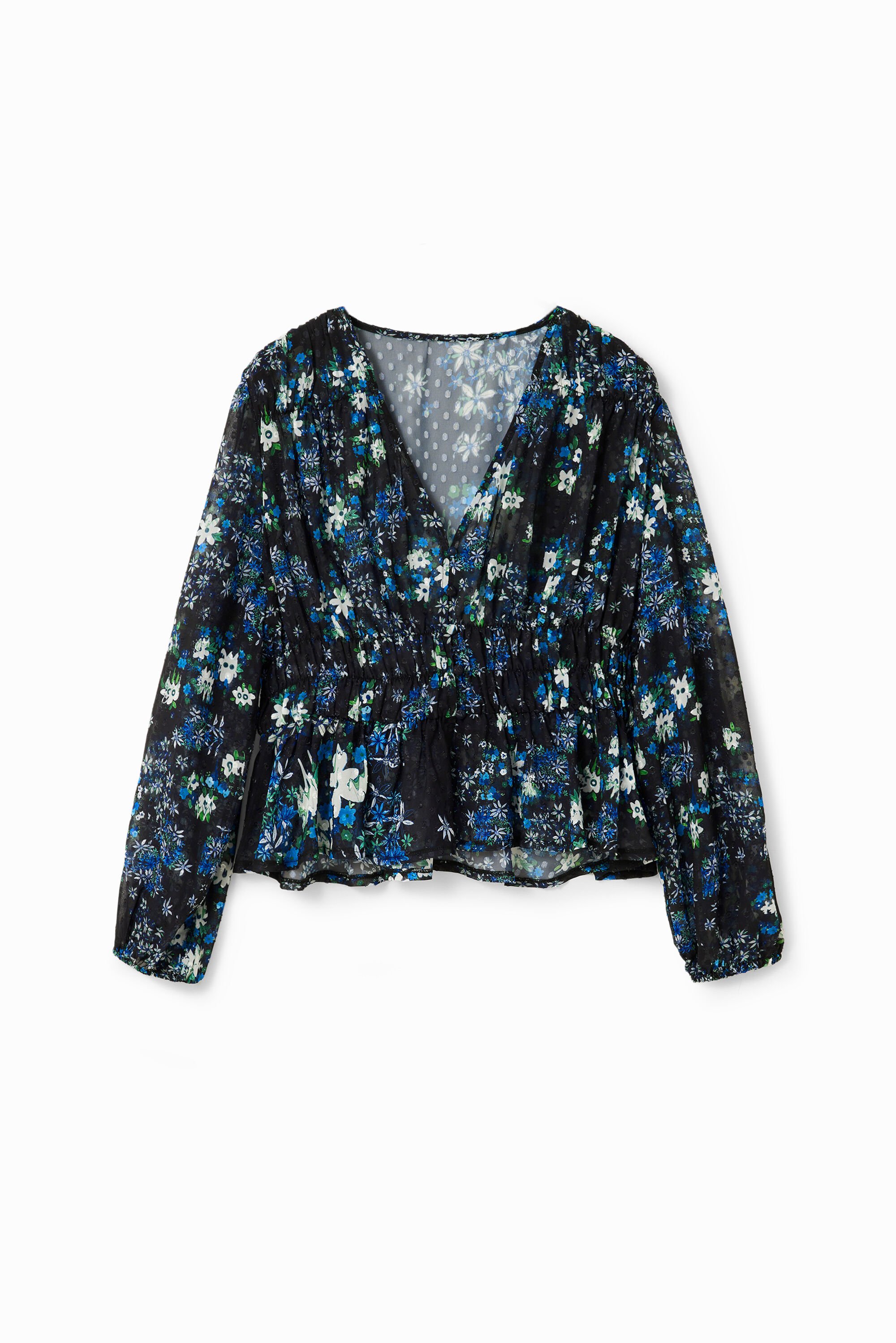 Floral plumetis blouse