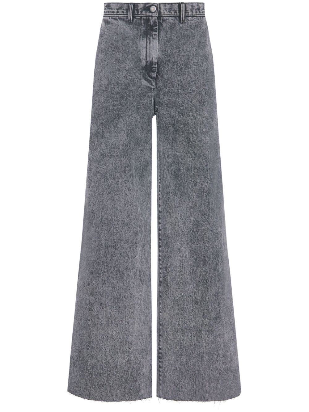 Acid-wash wide-leg jeans - Black
