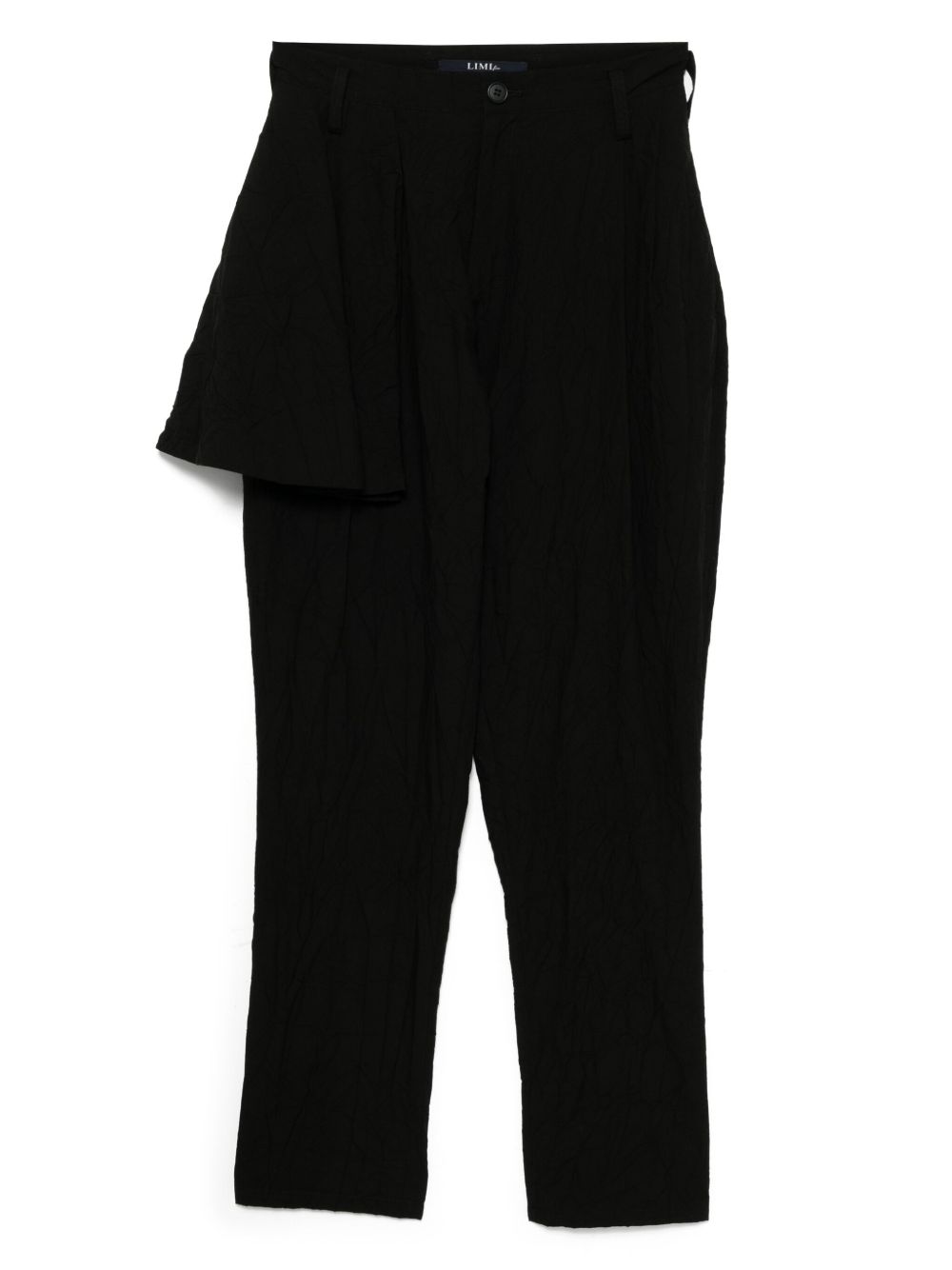 Limi Feu frilled tapered trousers - Black