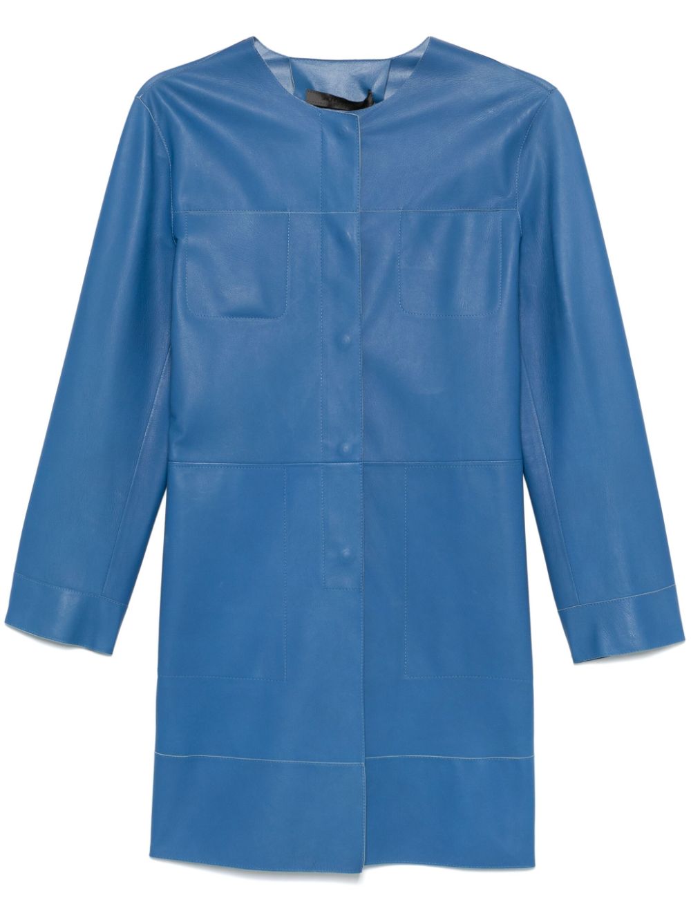 Leather coat - Blue