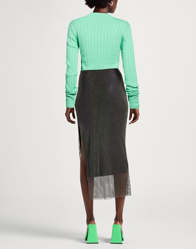 Cotton Ribbed Crewneck Woman Sweater Light green Size S Cotton