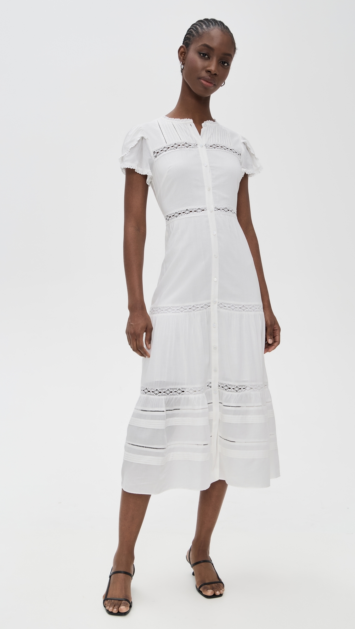 Reformation Zebrina Voile Dress White