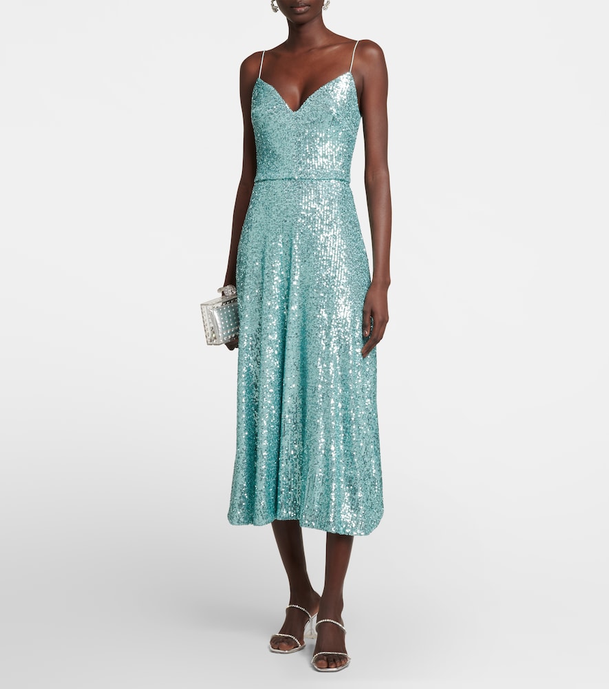 Monique Lhuillier Sequined midi dress