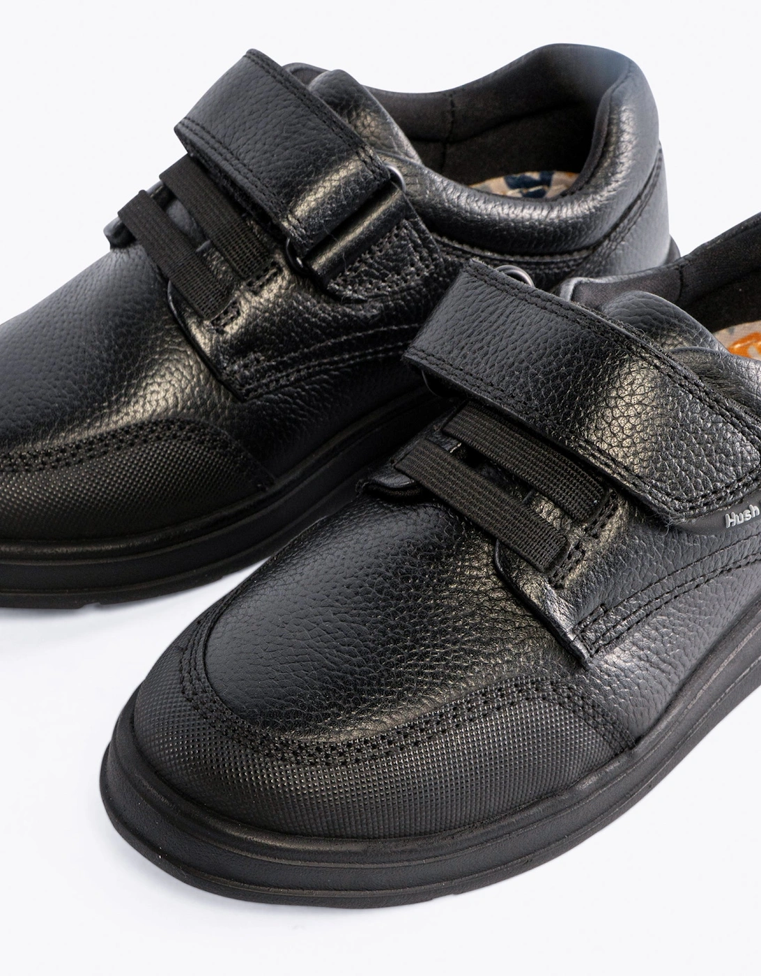 Boy's Hush Puppies ROWAN Boys Leather School Shoes Black - : teen