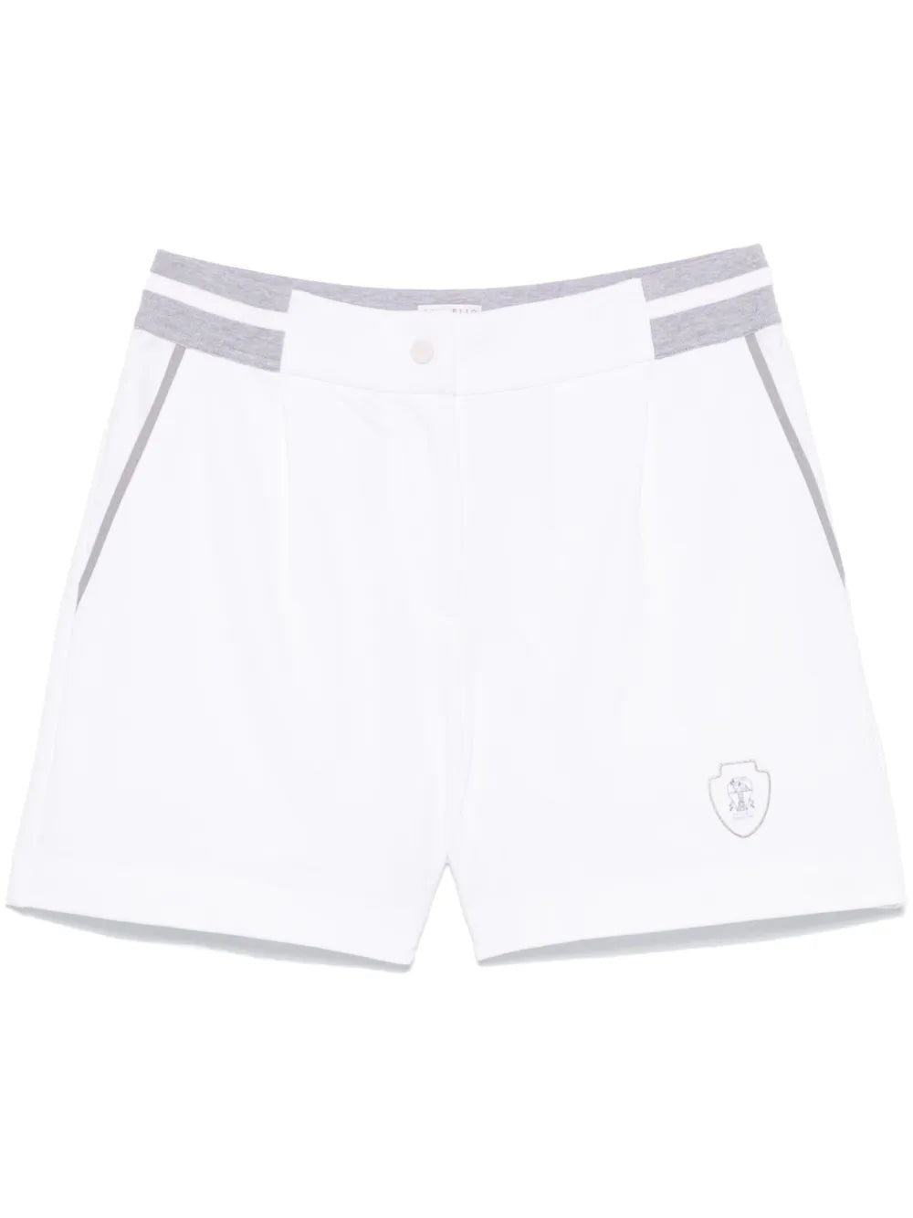 Logo-Patch Track Shorts — White