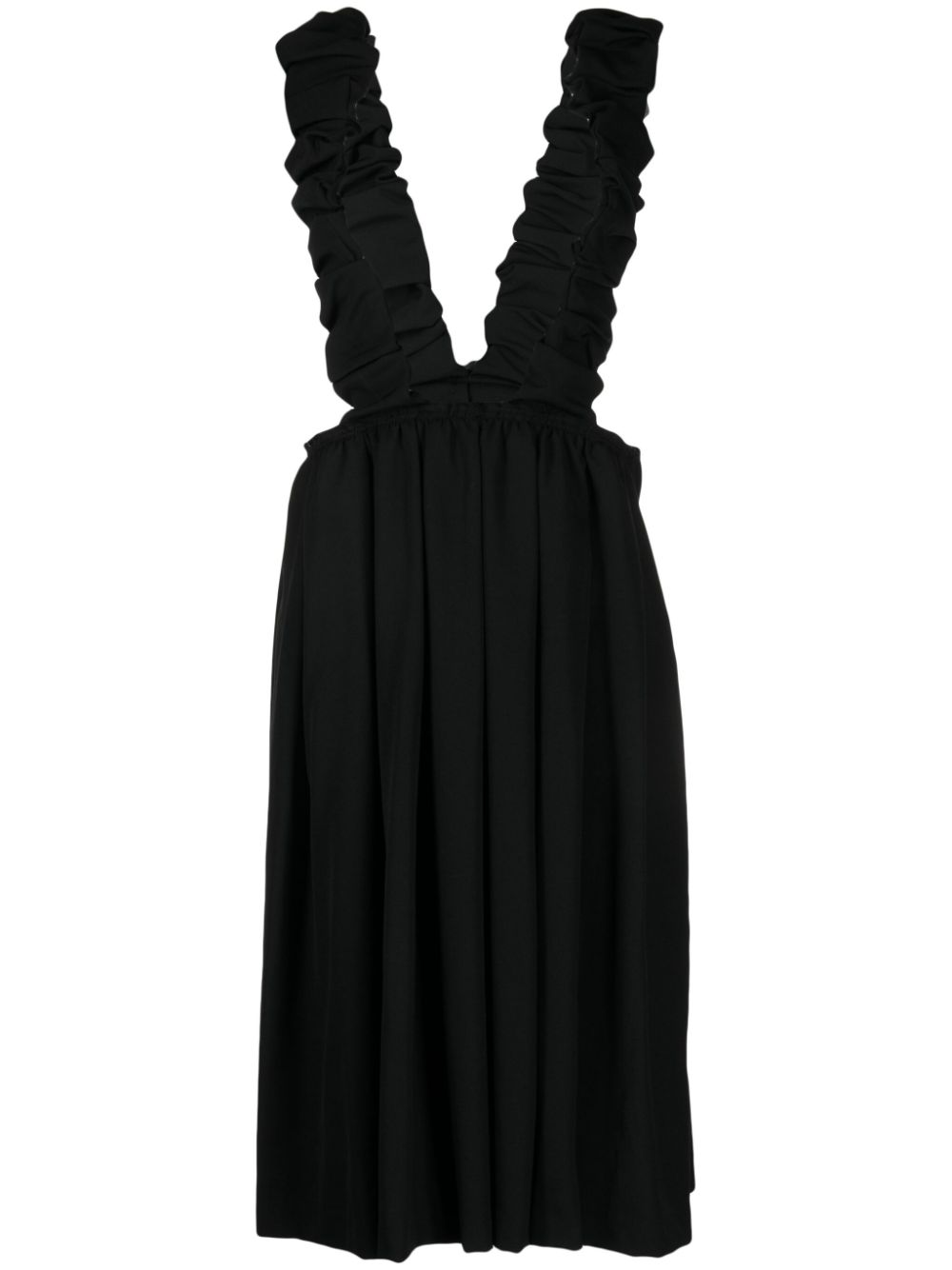 Dungarees-style midi dress - Black