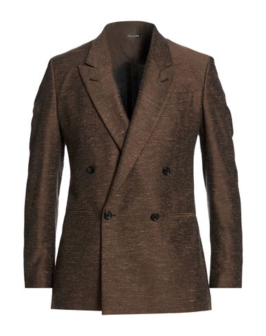 Man Blazer Light brown Size 38 Silk, Microfiber