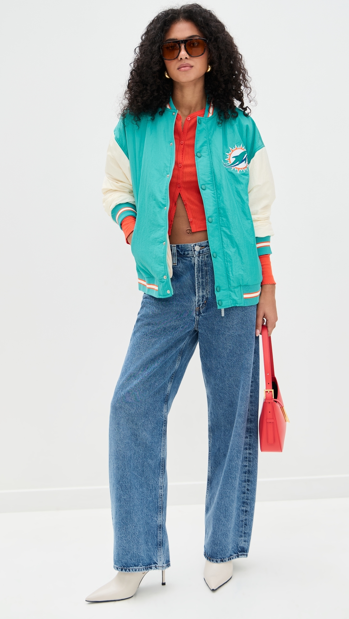 Dolphins Colorblock Bomber Jacket Dolphins Aqua/Sugar Swizzle