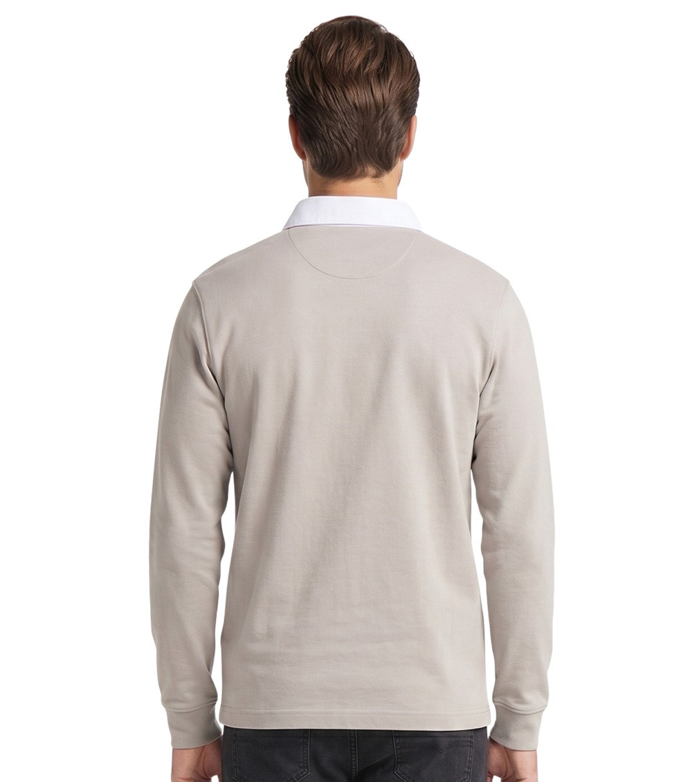 Grey Solid Shirt Collar Polo