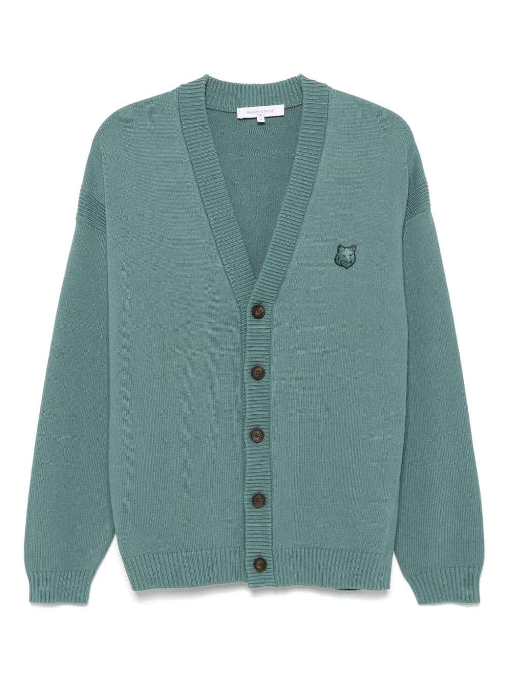 Maison Kitsuné Bold Fox Head-patch cardigan - Blue