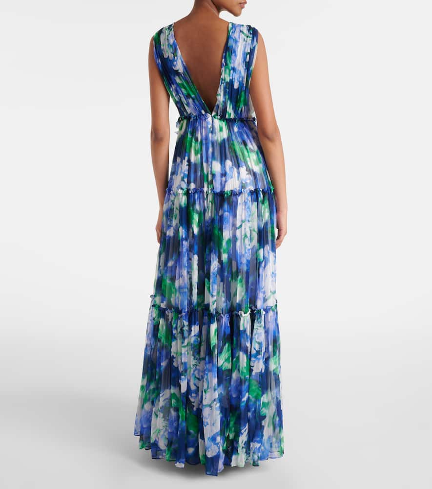 Costarellos Arella floral silk georgette gown