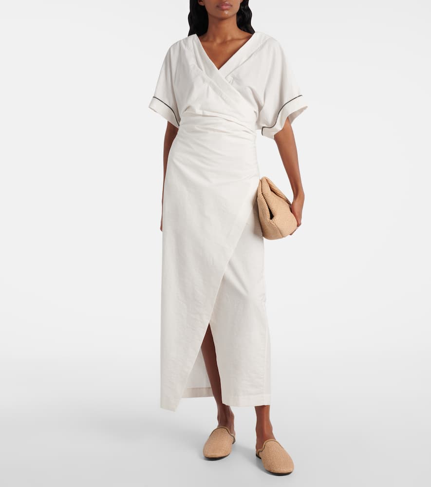 Monili cotton-blend wrap dress