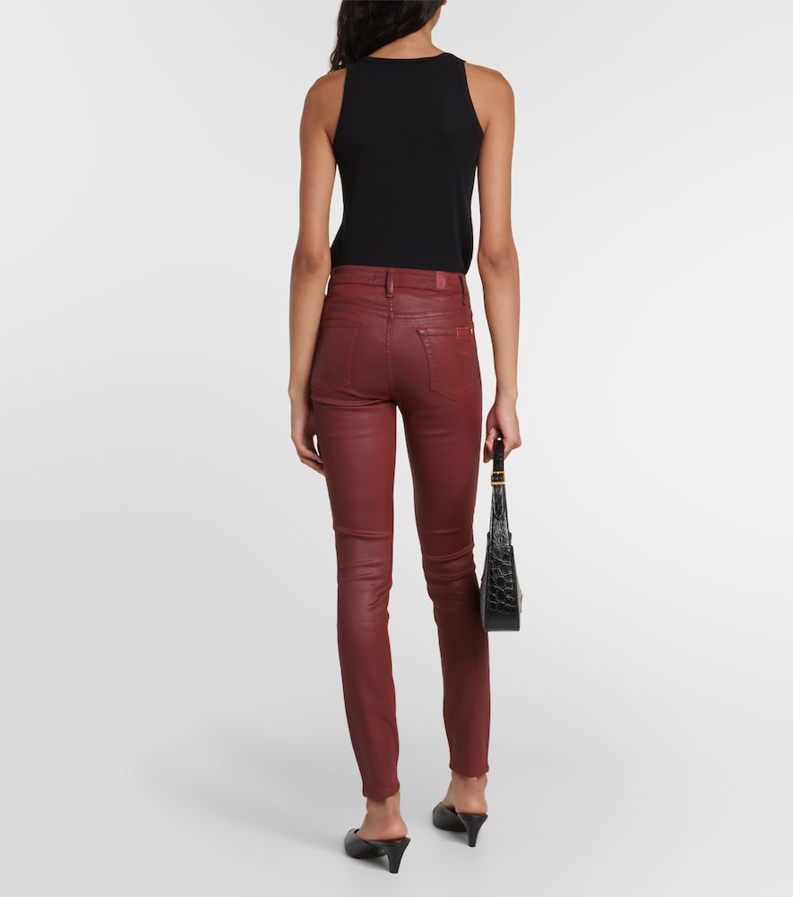7 For All Mankind High-rise cotton-blend skinny jeans