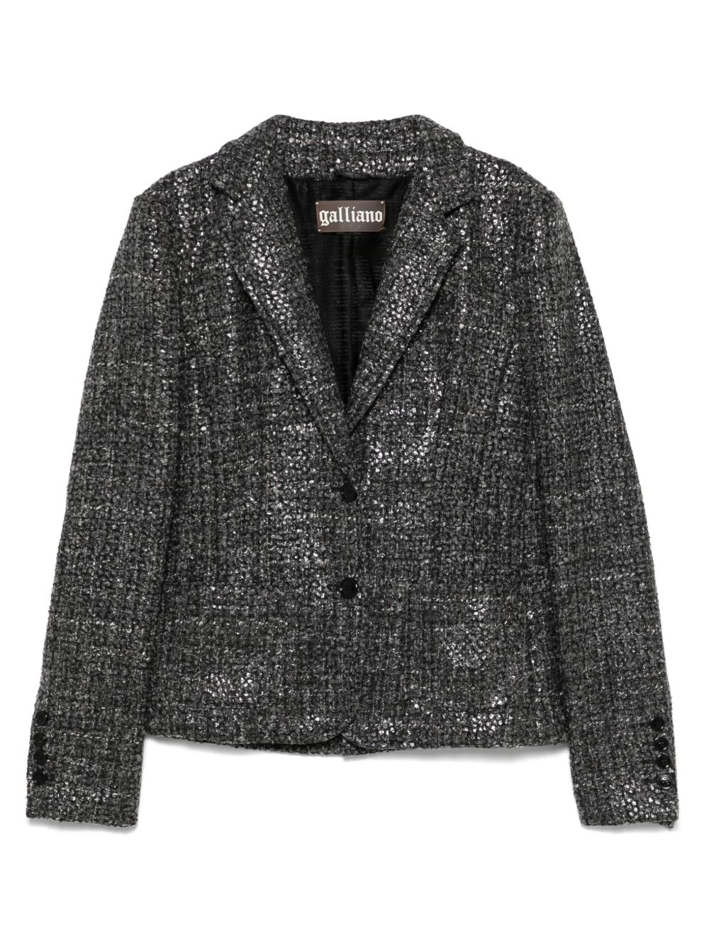 2000s tweed blazer - Black