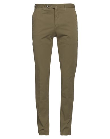 Pt Torino Man Pants Military green Size 38 Cotton, Elastane