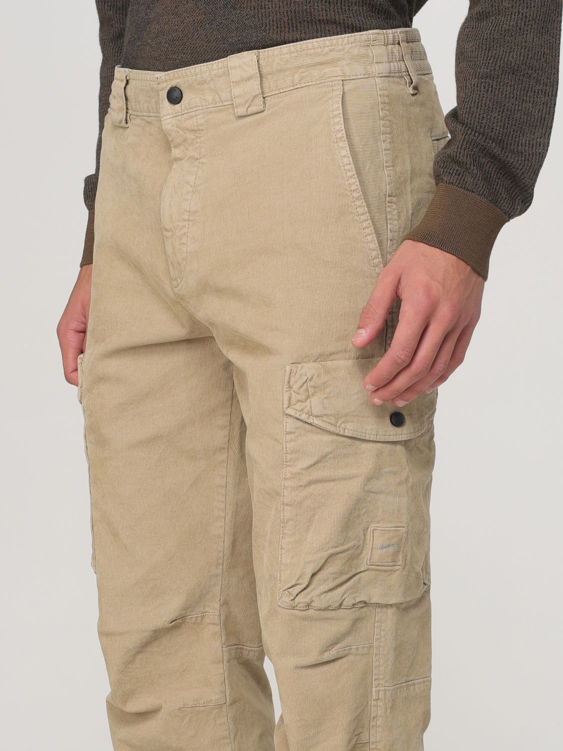 Stretch-cotton cargo pants - Neutrals