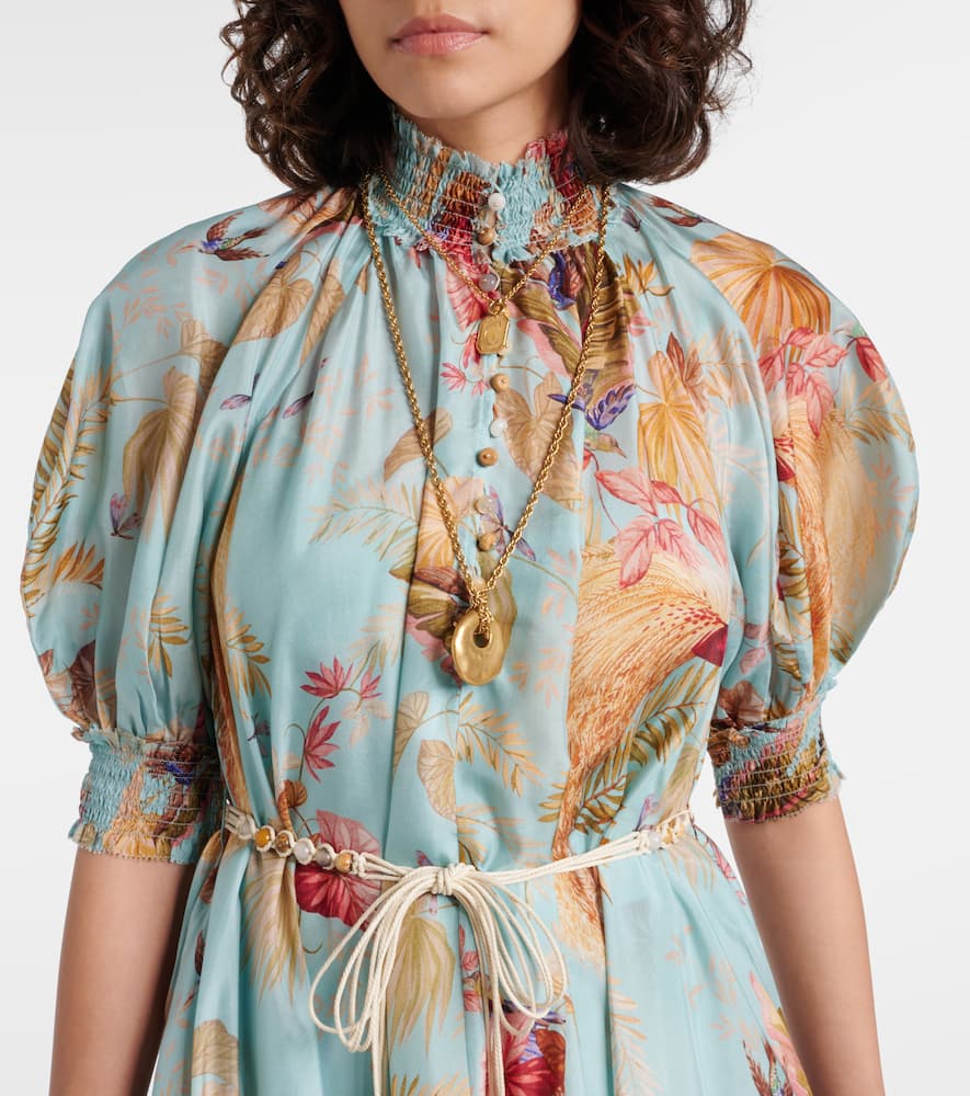 Ascension Billow floral silk maxi dress