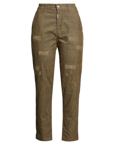 Woman Pants Military green Size 32 Cotton, Polyester, Elastane