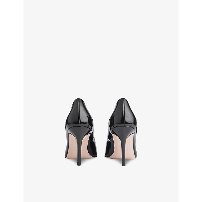 Womens Bla-black Larna Strap-embellished Heeled Patent-leather Courts