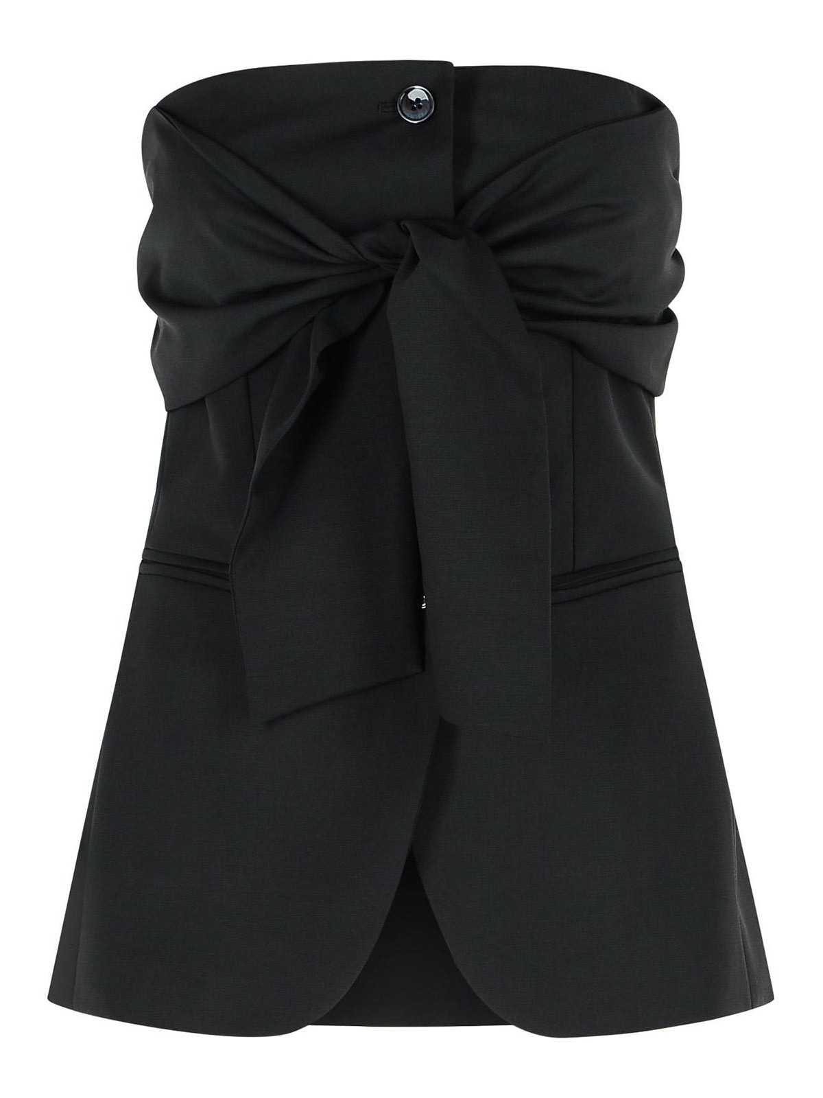 Veruska Black Virgin Wool Bustier Top