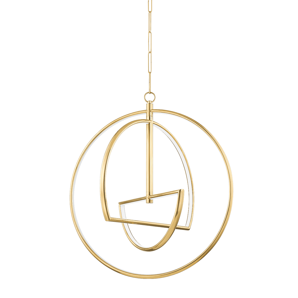 Aged Brass LED Chandelier from the Welland Collection