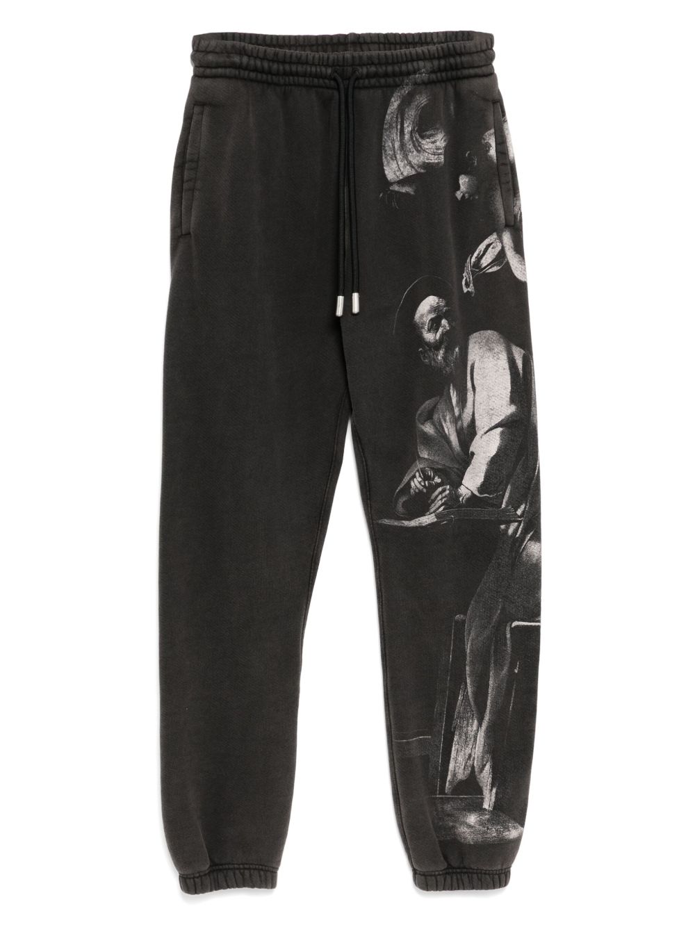 Graphic-print pants - Black