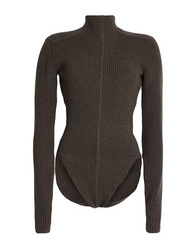 Woman Playsuit Khaki Size S Cashmere, Wool