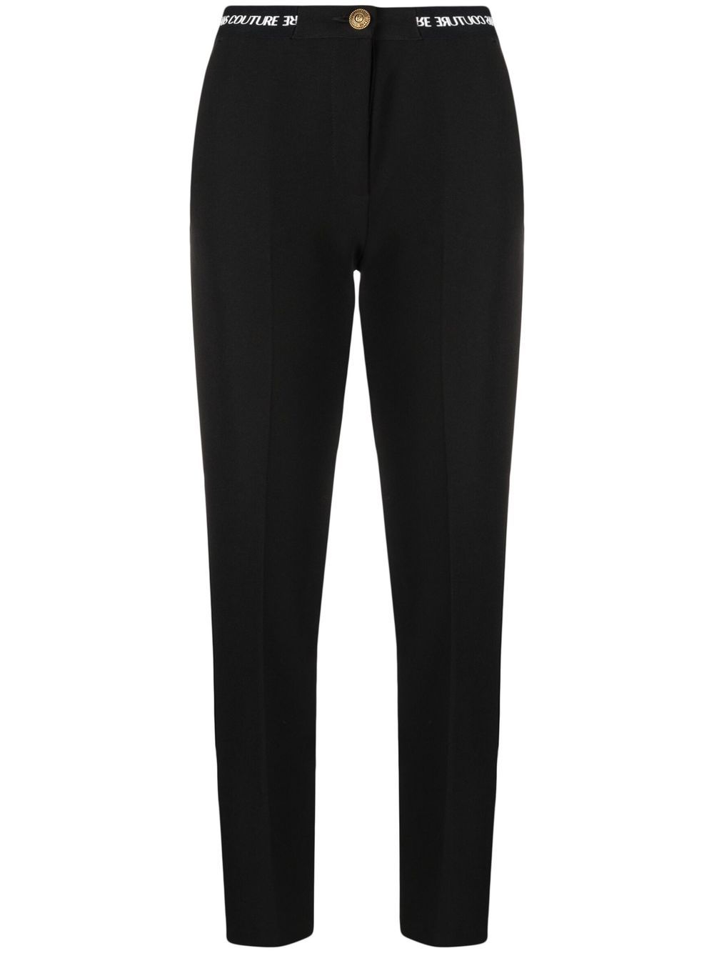 Logo-waist tailored trousers - Black