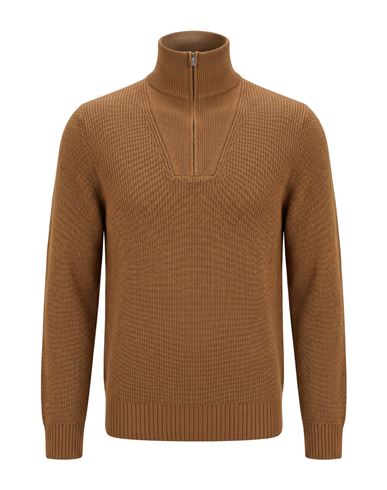 Man Turtleneck Camel Size 40 Virgin Wool